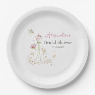 Personalize Bridal Shower Wedding Dress Paper Plates