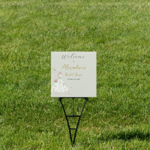 Personalize Bridal Shower Wedding dress Welcome Sign