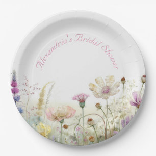 Personalize Bridal Shower Wild flowers  Paper Plates