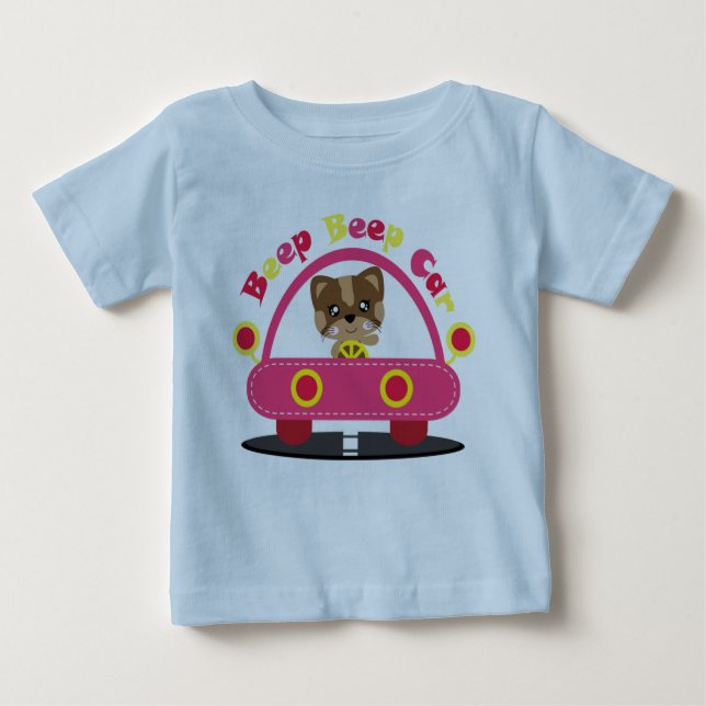 Personalize Bright Headlights Beep Beep Look Out  Baby T-Shirt (Front)