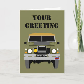 PERSONALIZE BRITISH ARMY VETERAN LAND-ROVER CARD