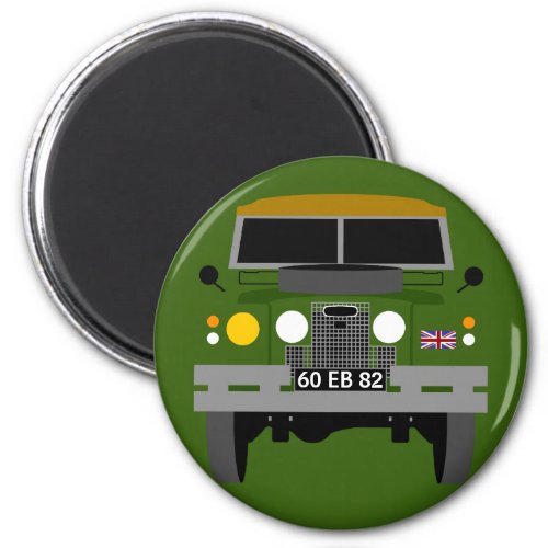 PERSONALIZE BRITISH ARMY VETERAN LAND_ROVER MAGNET