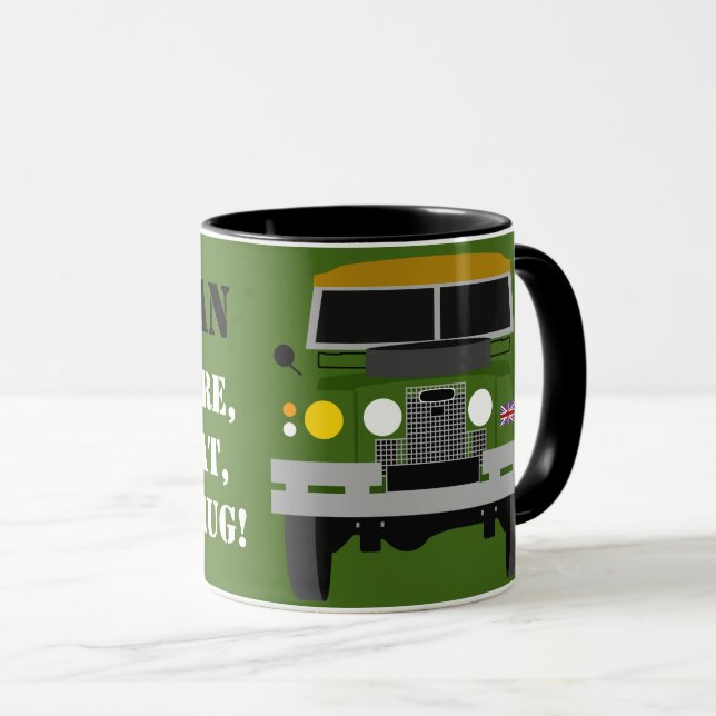 Personalize British Army Veteran Land Rover mug (Front Right)