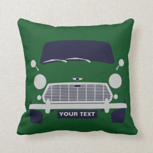 Personalize British Austin classic Mini car Throw Pillow
