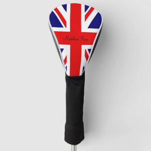 Personalize British flag Golf Head Cover