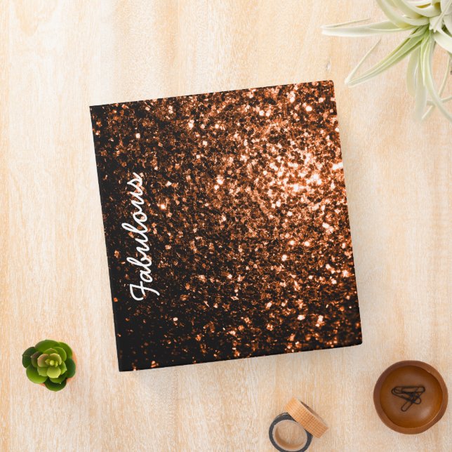 Personalize Bronze Orange Brown glitters sparkles Binder (In Situ)