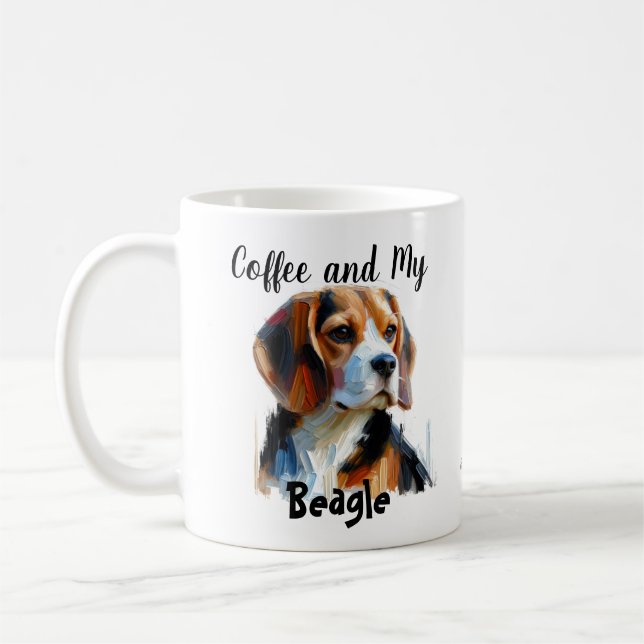  Personalize Browns Coffee and My Beagle Cute  Coffee Mug (Left)