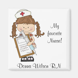 Personalize Brunette Nurse Gifts! Magnet
