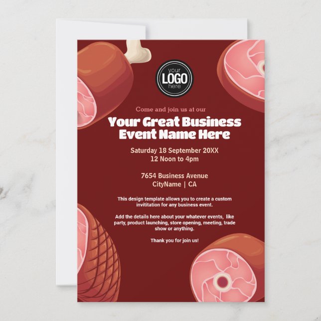 Personalize Business | Butcher Shop Invitation (Front)