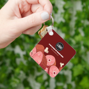 Personalize Business   Butcher Shop Keychain