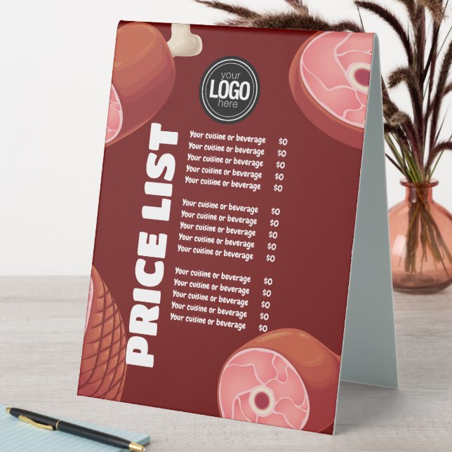 Personalize Business | Butcher Shop Table Tent (In SItu (Table))