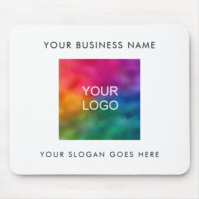 Personalize Business Company Logo Slogan Text Mouse Pad (Front)