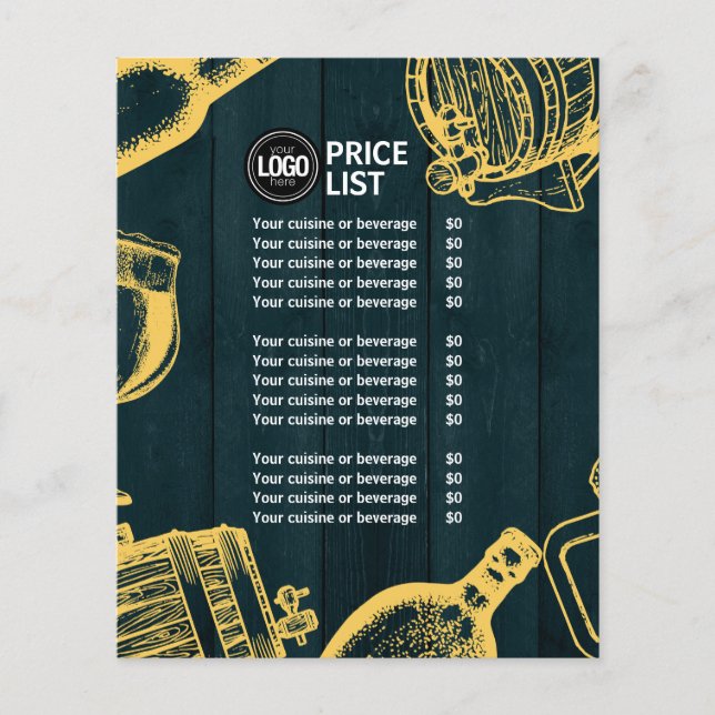 Personalize Business Dark Green Brewery Theme Flyer (Front)