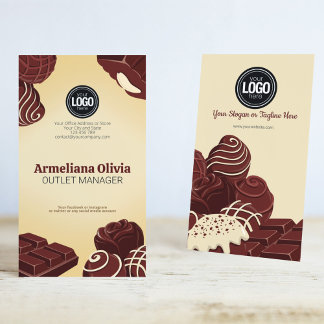 Personalize Business Logo | Chocolate Company Business Card