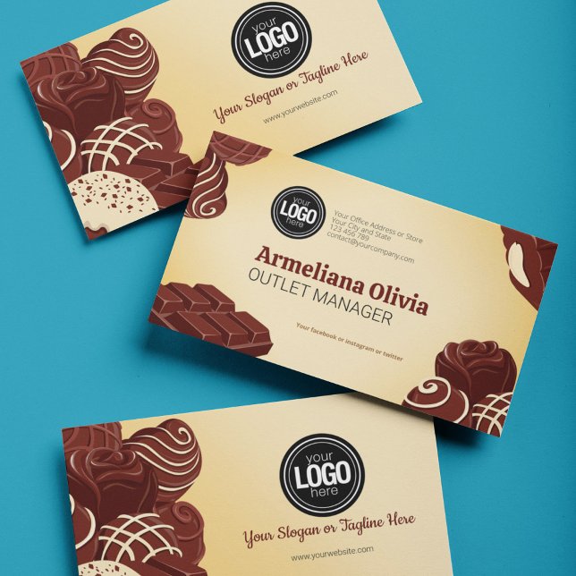 Personalize Business Logo | Chocolate Company Business Card (Creator Uploaded)