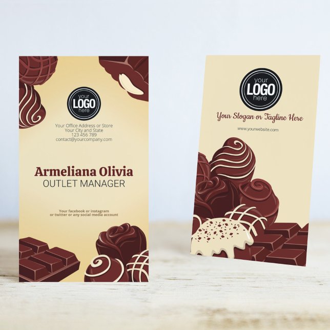 Personalize Business Logo | Chocolate Company Card (Creator Uploaded)