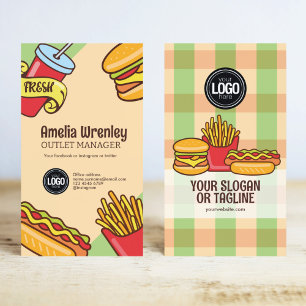 Personalize Business Logo   Hamburger Hotdog Theme Card
