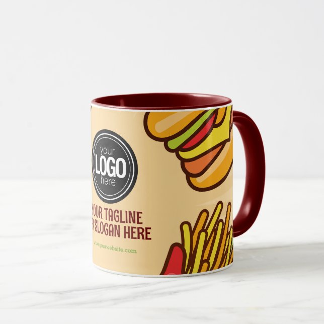 Personalize Business Logo | Hamburger Hotdog Theme Mug (Front Right)