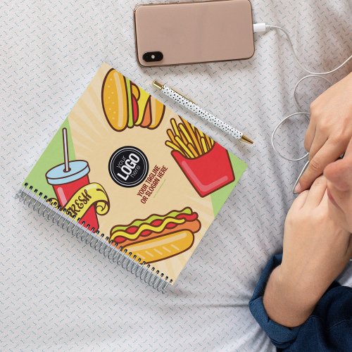 Personalize Business Logo  Hamburger Hotdog Theme Notebook