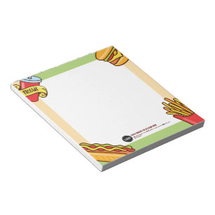 Personalize Business Logo Hamburger Hotdog Theme Notepad