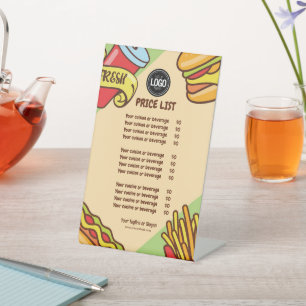 Personalize Business Logo Hamburger Hotdog Theme Pedestal Sign