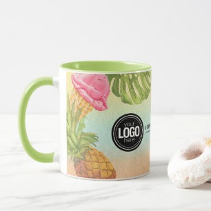 Personalize business logo watercolor ice cream mug