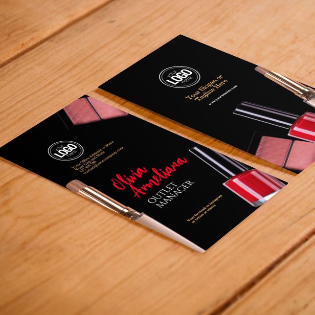 Personalize Business | Modern Makeup Company Business Card (Creator Uploaded)