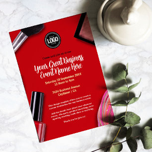 Personalize Business Modern Makeup Company Invitation