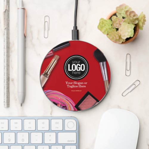 Personalize Business  Modern Makeup Company Wireless Charger