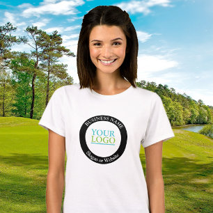 Personalize Business Name Logo Slogan Black Circle T-Shirt