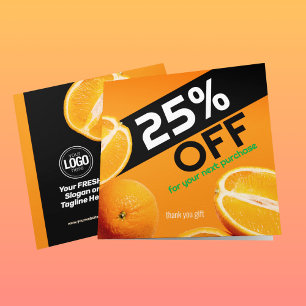 Personalize Business Orange Company Discount Card