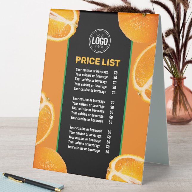 Personalize Business | Orange Company Table Tent (In SItu (Table))