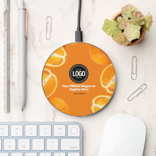 Personalize Business  Orange Company Wireless Charger