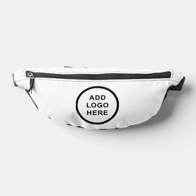 Personalize Business Organization Event Logo White Fanny Pack (Lay Down)