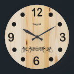 Personalize Butcher Block Wood Large Clock<br><div class="desc">Clock. Makes the perfect gift for your home, friends or family ready for you to personalize. ✔Note: Not all template areas need changed. 📌If you need further customization, please click the "Click to Customize further" or "Customize or Edit Design"button and use our design tool to resize, rotate, change text color,...</div>