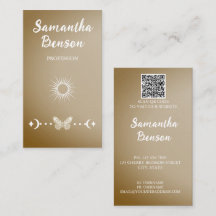 Personalize Butterfly Moon Sun Beige QR Code 