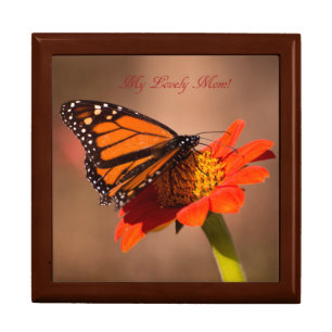 Personalize Butterfly on red sunflower Gift Box