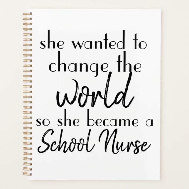Personalize by Nurse Specialty; Change The World Planner (Front)