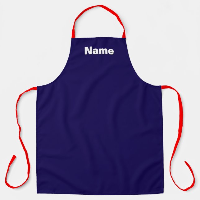 Personalize Cafe Caterer Baker Dk Blue Kitchen     Apron (Front)