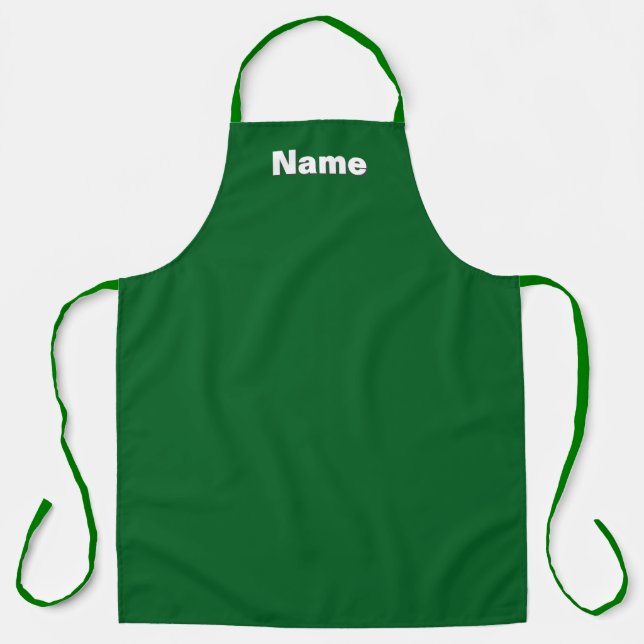 Personalize Cafe Caterer Florist Green   Apron (Front)