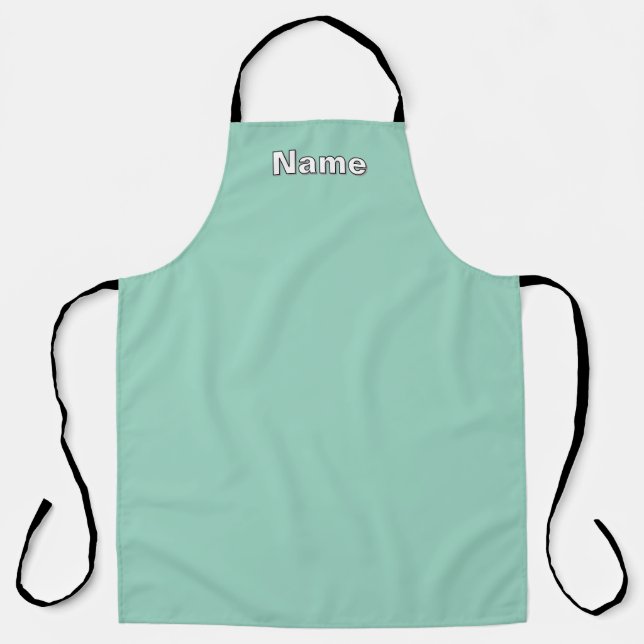 Personalize  Cafe Coffee Shop Aqua  Apron (Front)