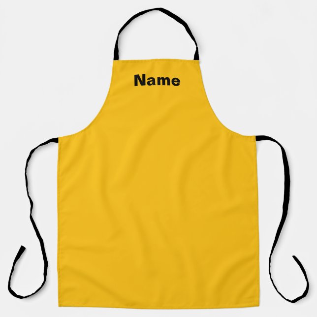 Personalize  Cafe Coffee Shop Yellow  Apron (Front)