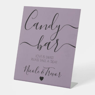 Personalize - Calligraphy Wedding Candy Bar Pedestal Sign