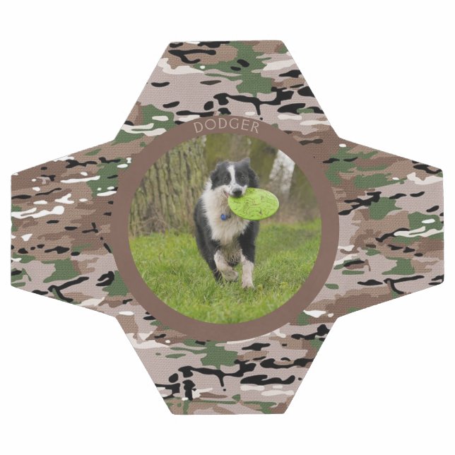 Personalize Camo Dog Name Picture Play Soccer Ball (Flat)