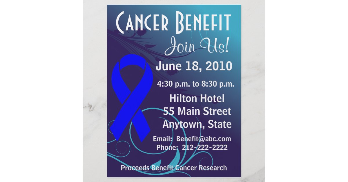 Personalize Cancer Benefit - Colon Cancer Flyer | Zazzle