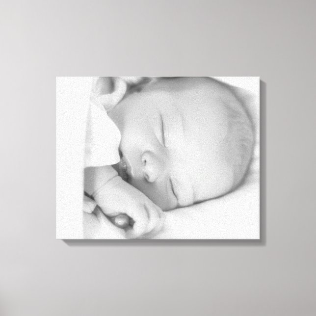 Personalize Canvas Art-Black and White Photo Baby Print (Front)