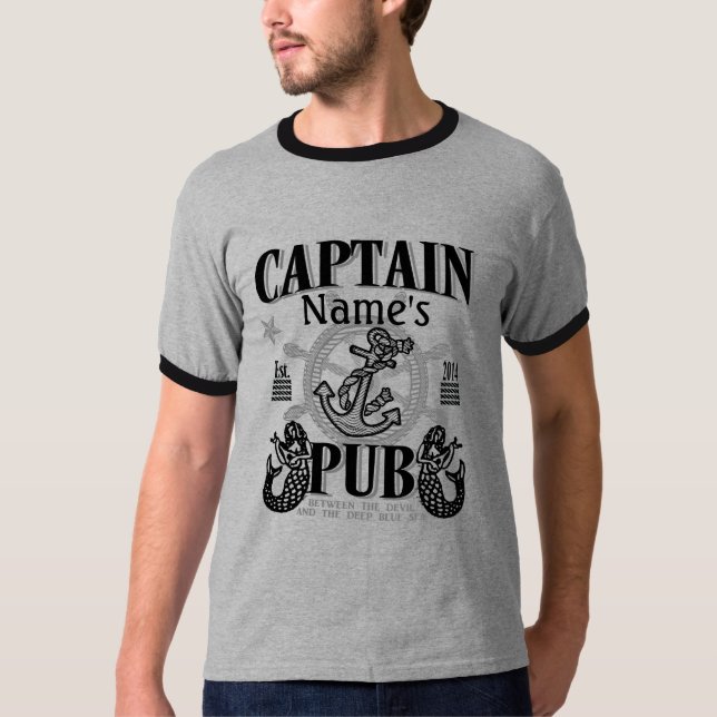 Personalize Captain Name's Pub Great Gift Idea! T-Shirt (Front)
