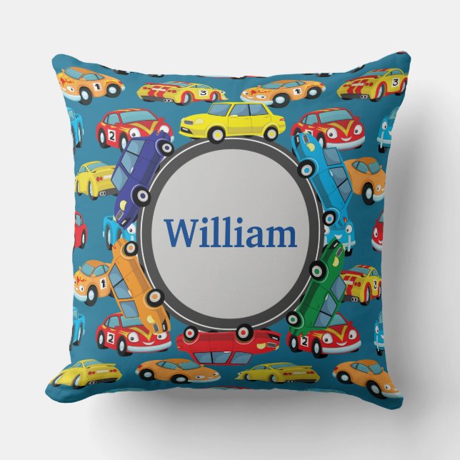 Personalize Car Throw Pillow (Front)