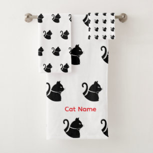 Personalize Cat Lovers Gift  Bath Towel Set