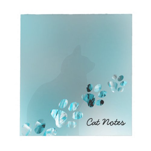 Personalize Cat Paw Prints For Cat Lovers Notepad